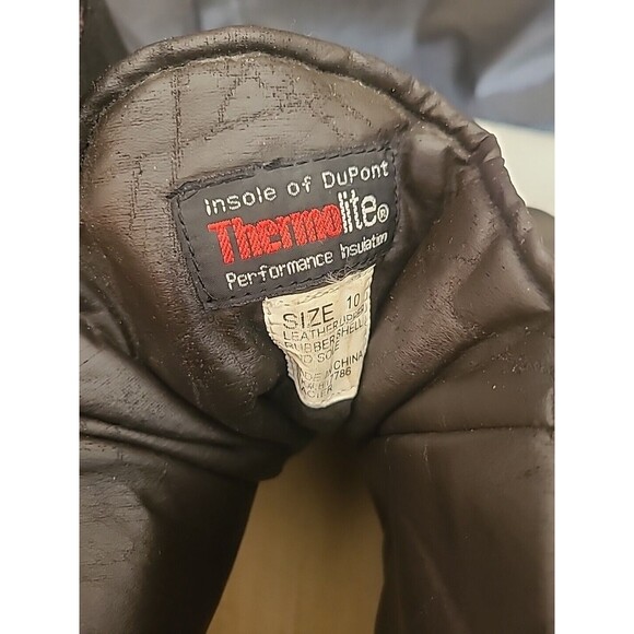 LakeNTrail Men Leather Thermolite Wool Sock Steel Shank Boots sz 10 Snow Cold - Picture 4 of 8